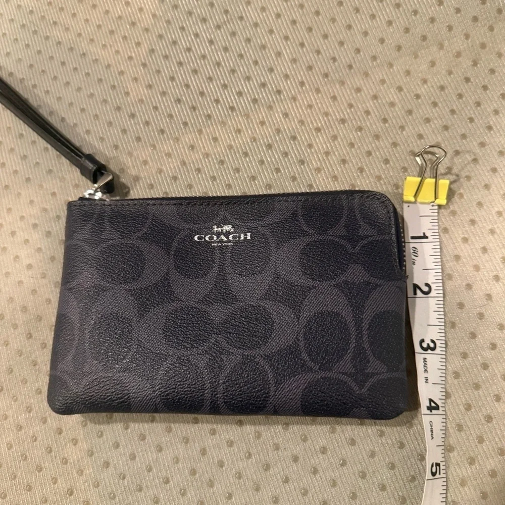Coach leather signature wristlet